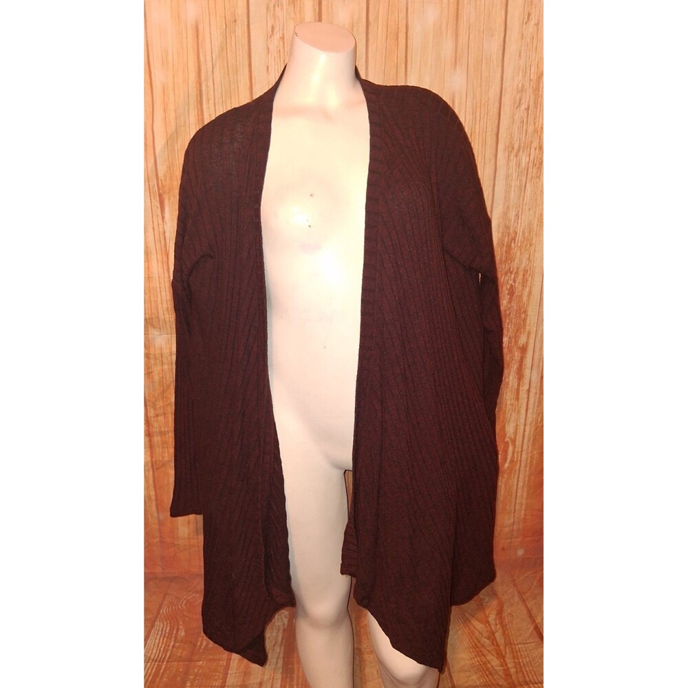 American Eagle Burgundy Long Sleeve Wrap Long Cardigan Sz XL
